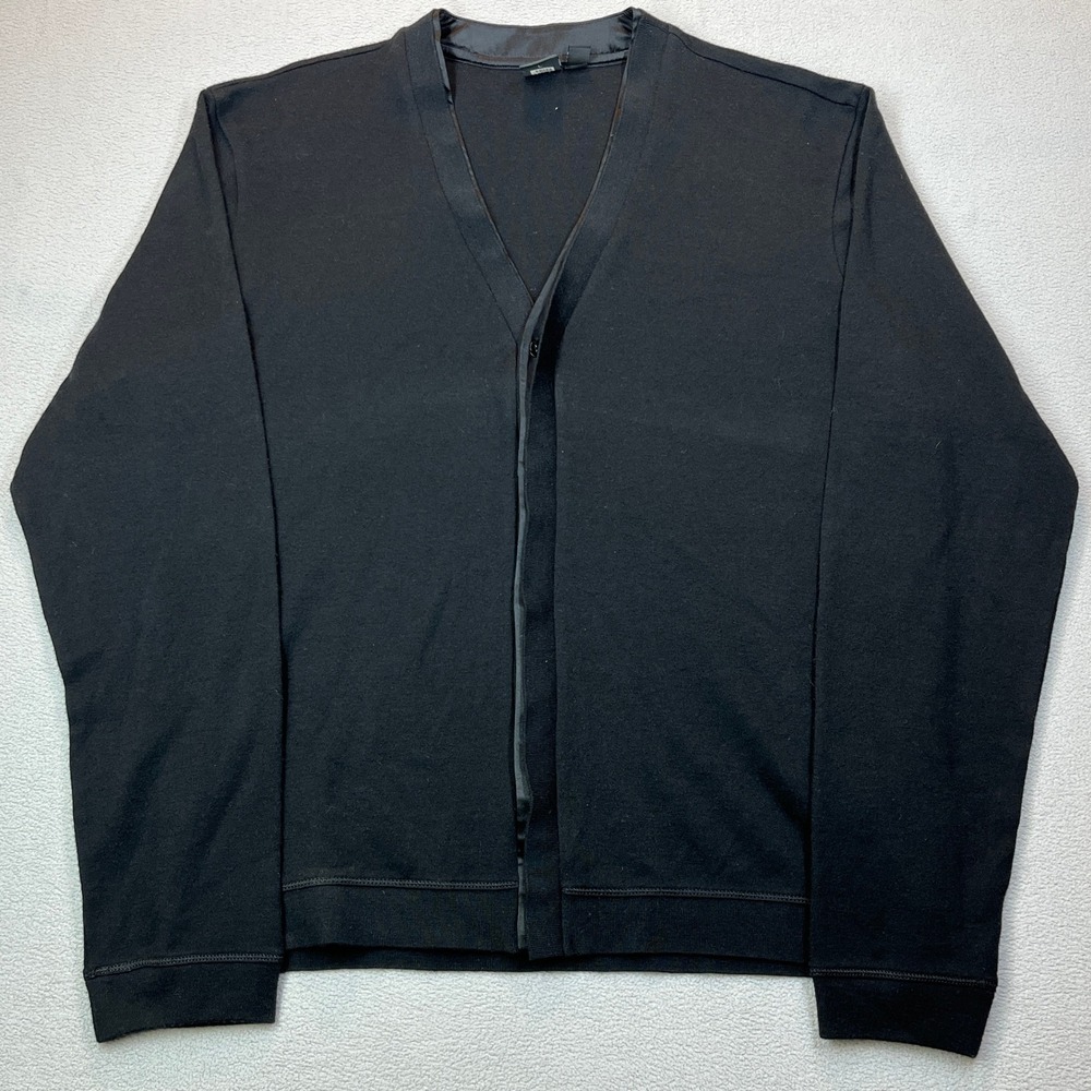 Hugo Boss Mantua 17 Black Virgin Wool Cashmere Silk Cardigan Sweater Mens L